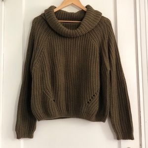 Cowl Neck Knit Sweater, XL